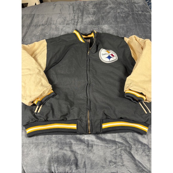 Champion Pittsburgh Steelers Varsity Bomber Jacket Men's XL Black Gold NFL